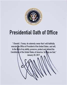 Donald Trump Signed Oath Of Office (SIGNED Prior to his Inauguration)(JSA)